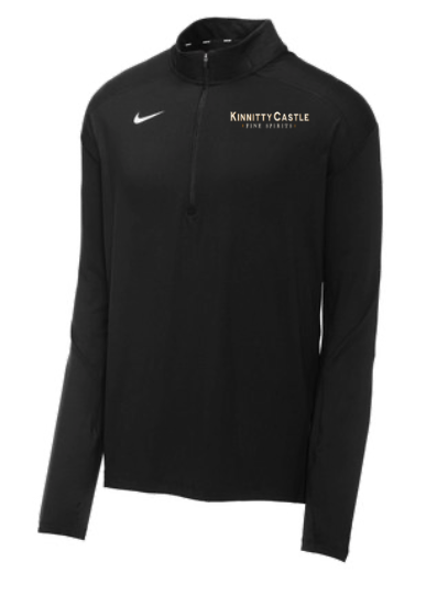 nike 1/4 zip pullover sweater in black with kinnitty castle spirits logo